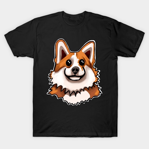 Happy Corgi Face T-Shirt by wildjellybeans